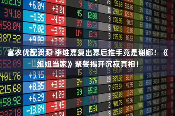 富农优配资源 李维嘉复出幕后推手竟是谢娜！《姐姐当家》聚餐揭开沉寂真相！